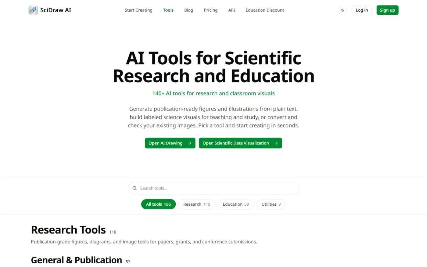 Sci-draw — Tools page
