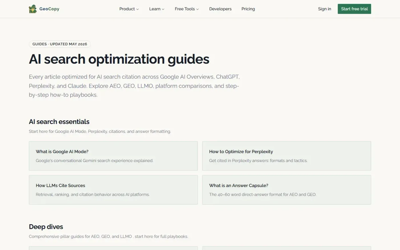 Geocopy — Guides page