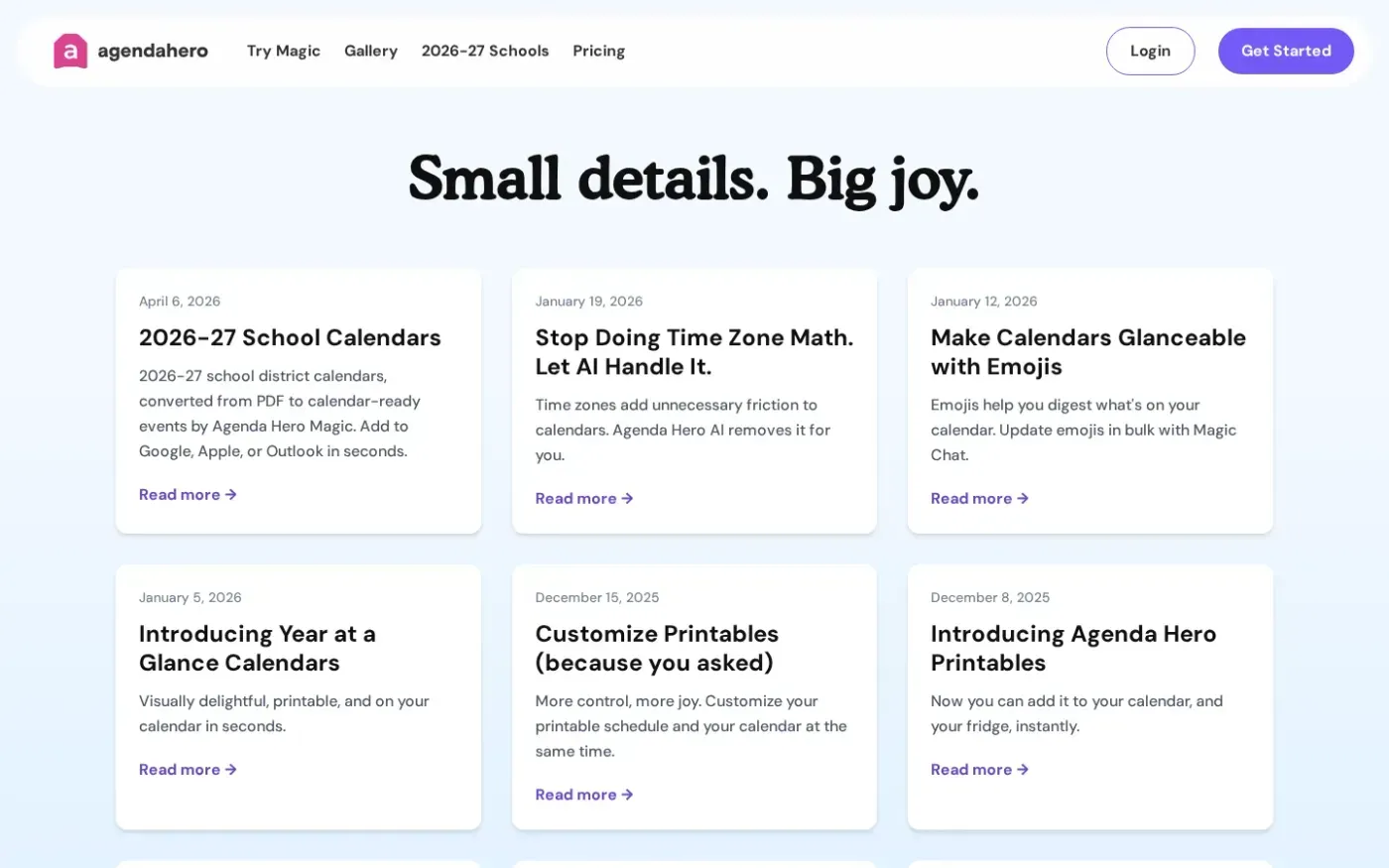 Dates by Agenda Hero — Create a plan for anything. Share it with anyone. — Posts page