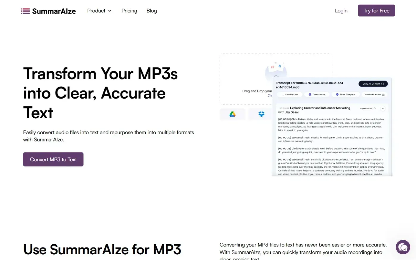 Summaraize — Tools page