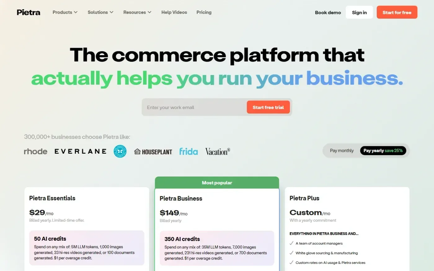 Pietrastudio — Plans and pricing page