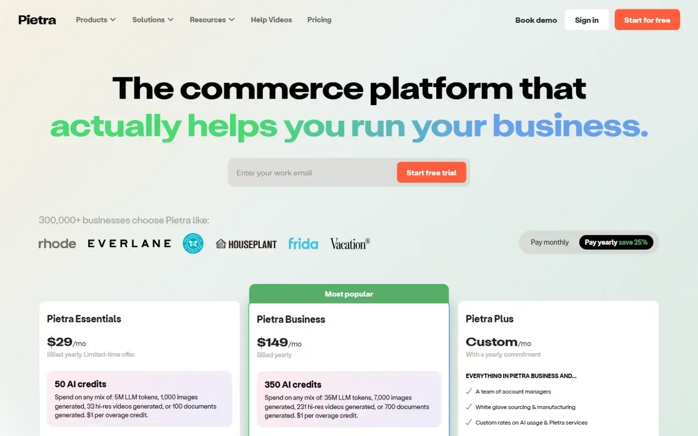 Pietrastudio — Pricing page