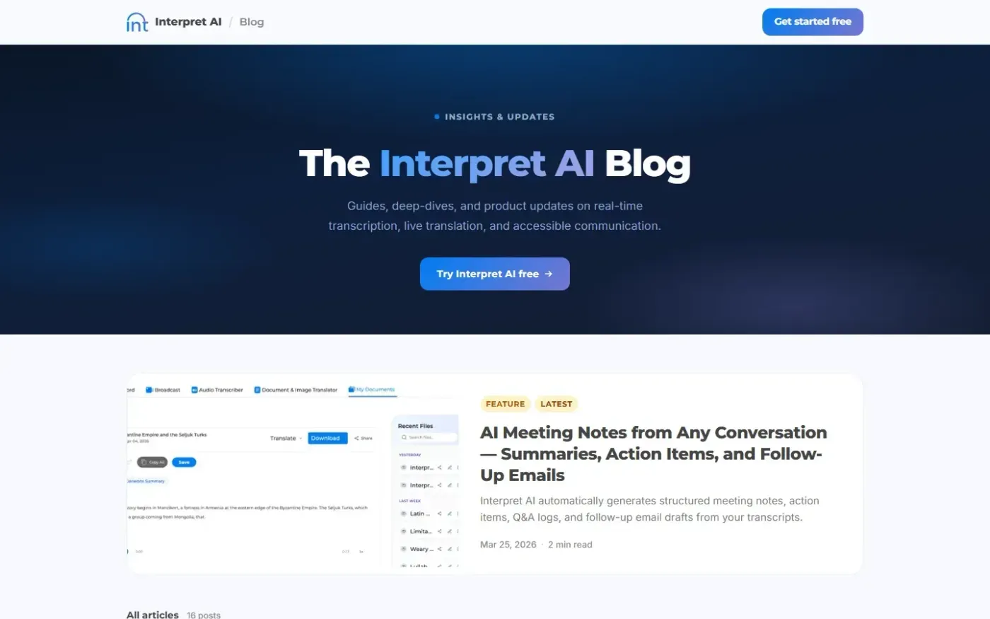 Interpretapp — Blog page