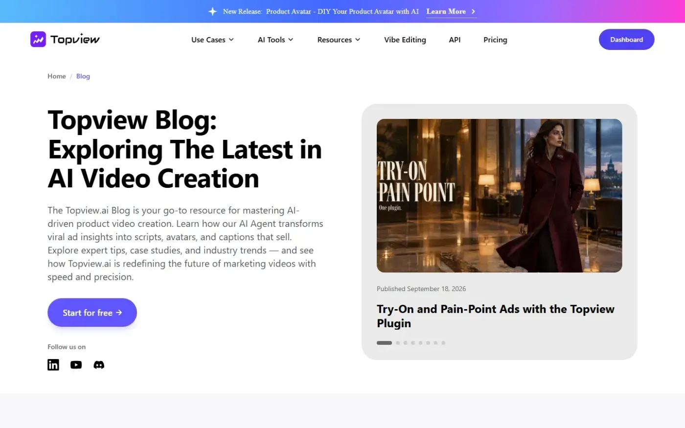 Topview — Blog page