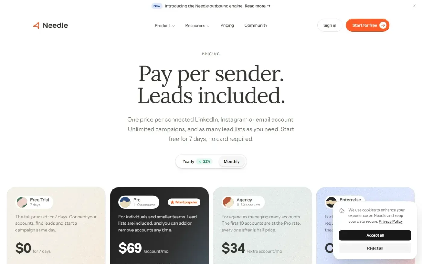 Needle-ai — Pricing page