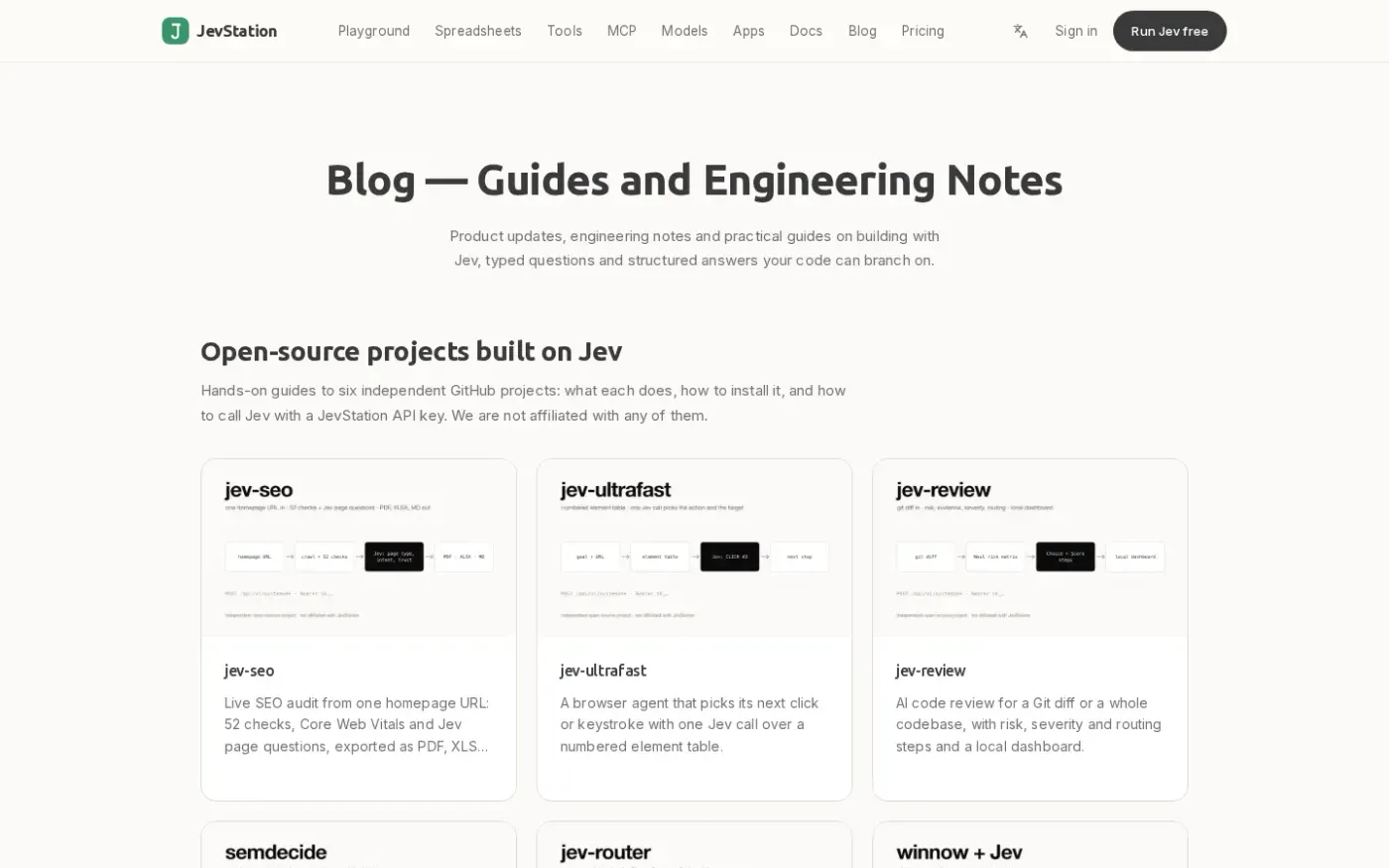 Jevstation — Blog page