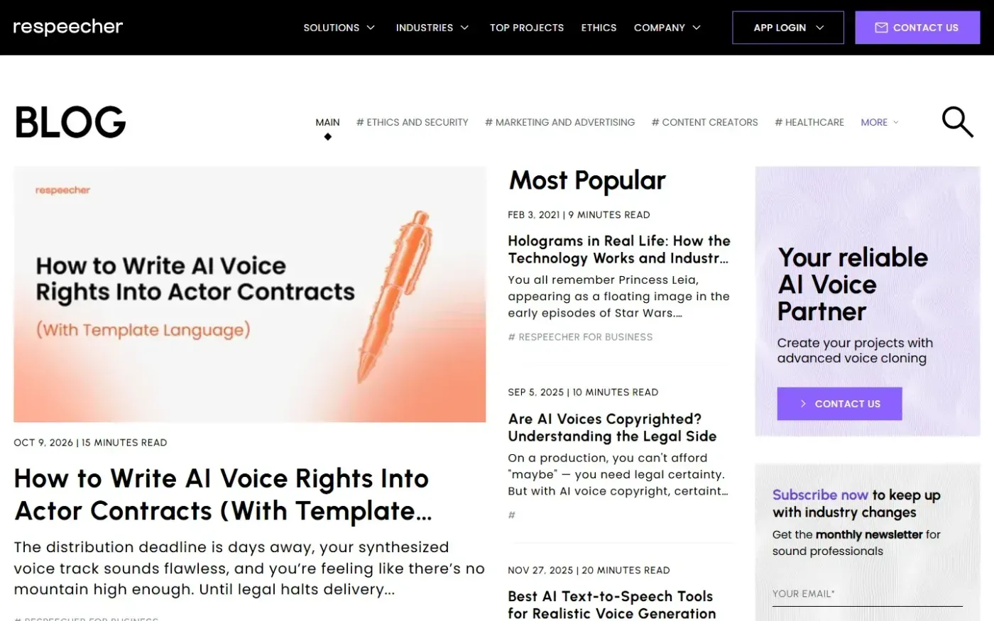 Respeecher — Blog page