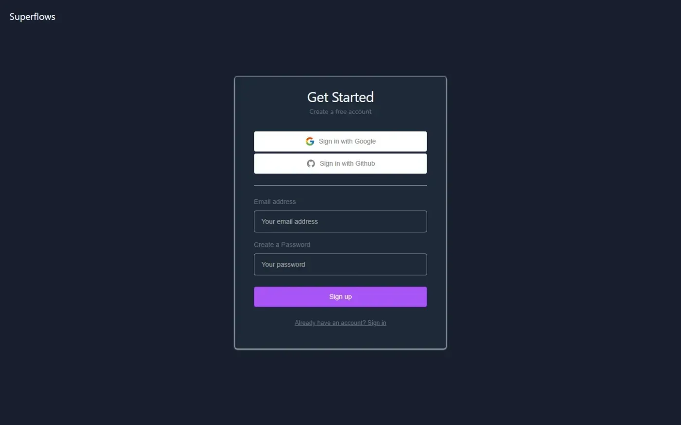 Superflows — Home page