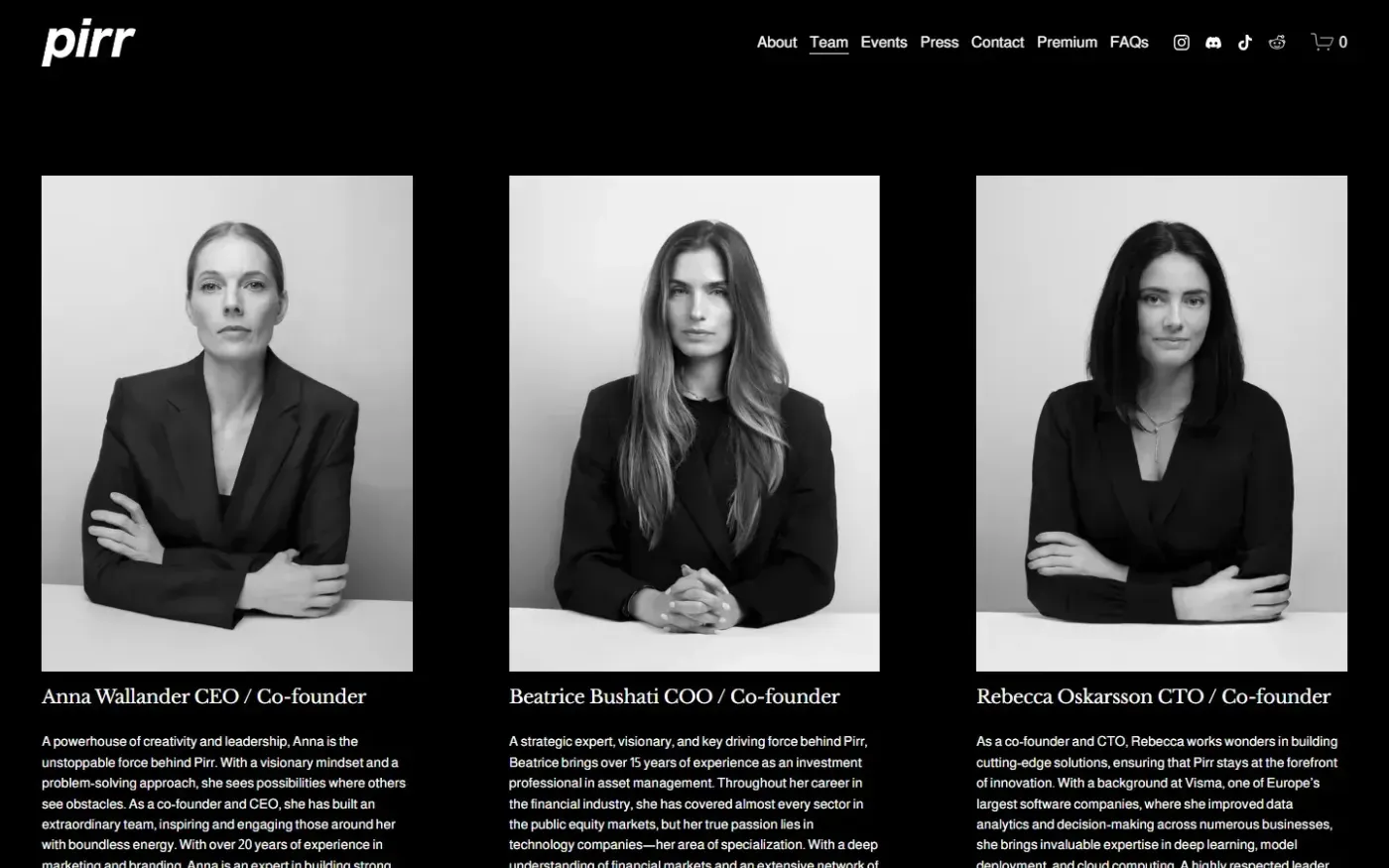 Pirr — Team page