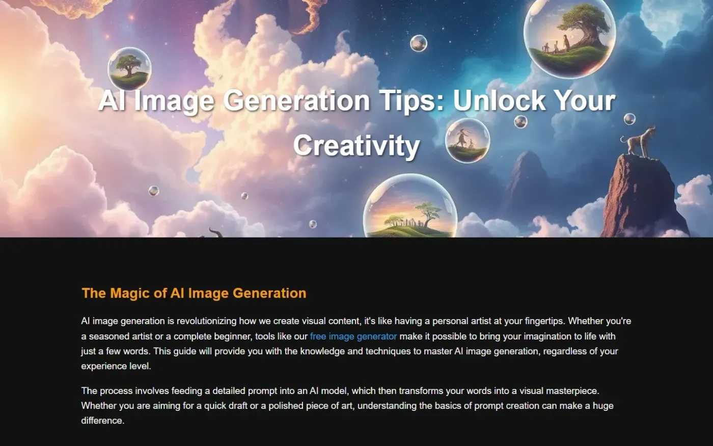 Freeaichat — Ai image generation tips page