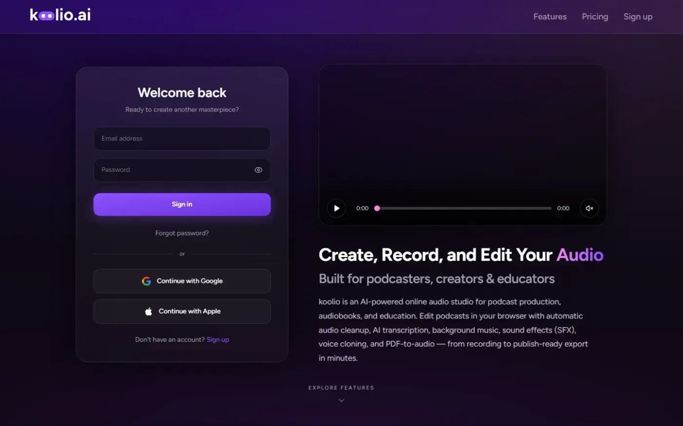 Koolio — Home page