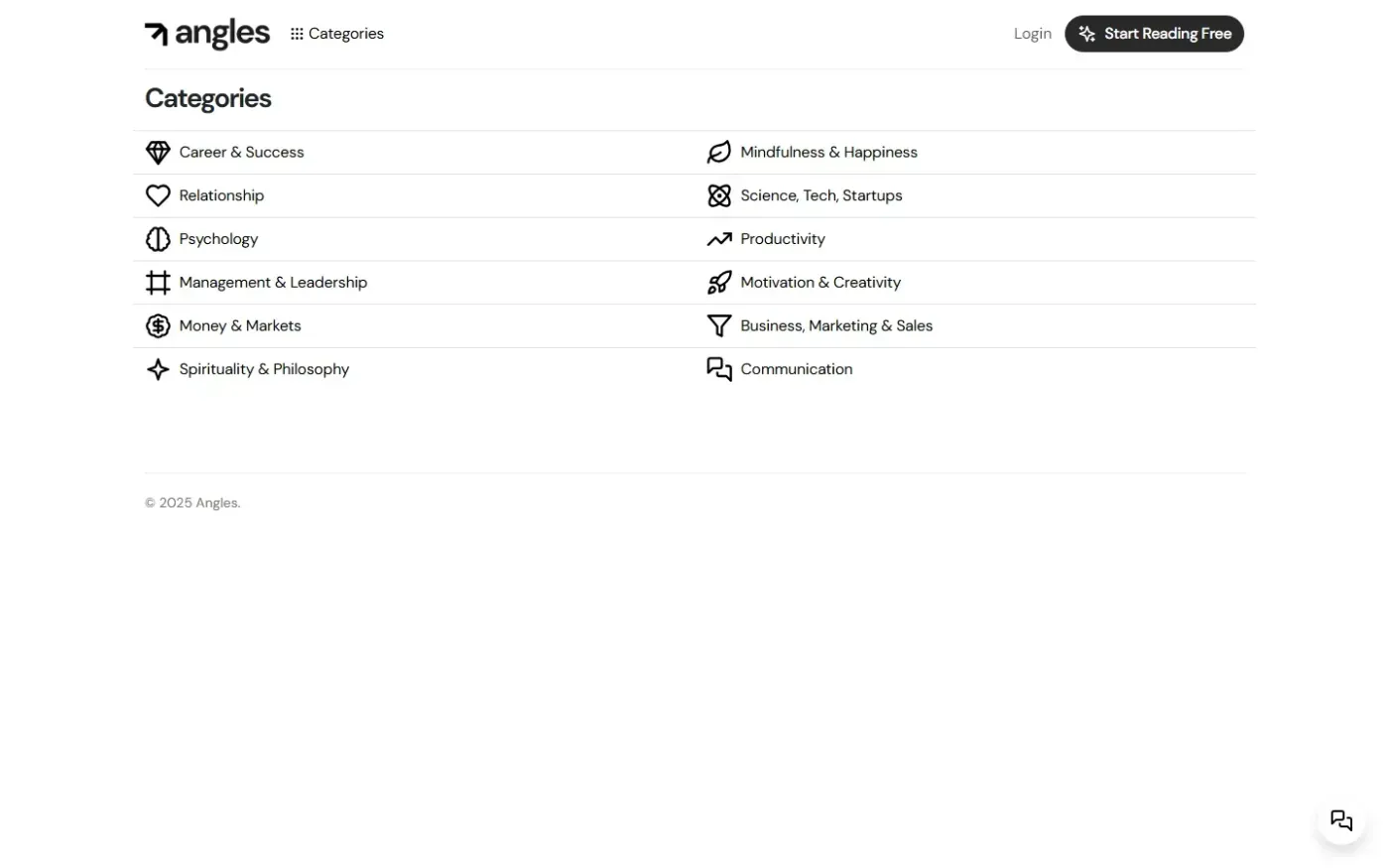 Anglesapp — Categories page