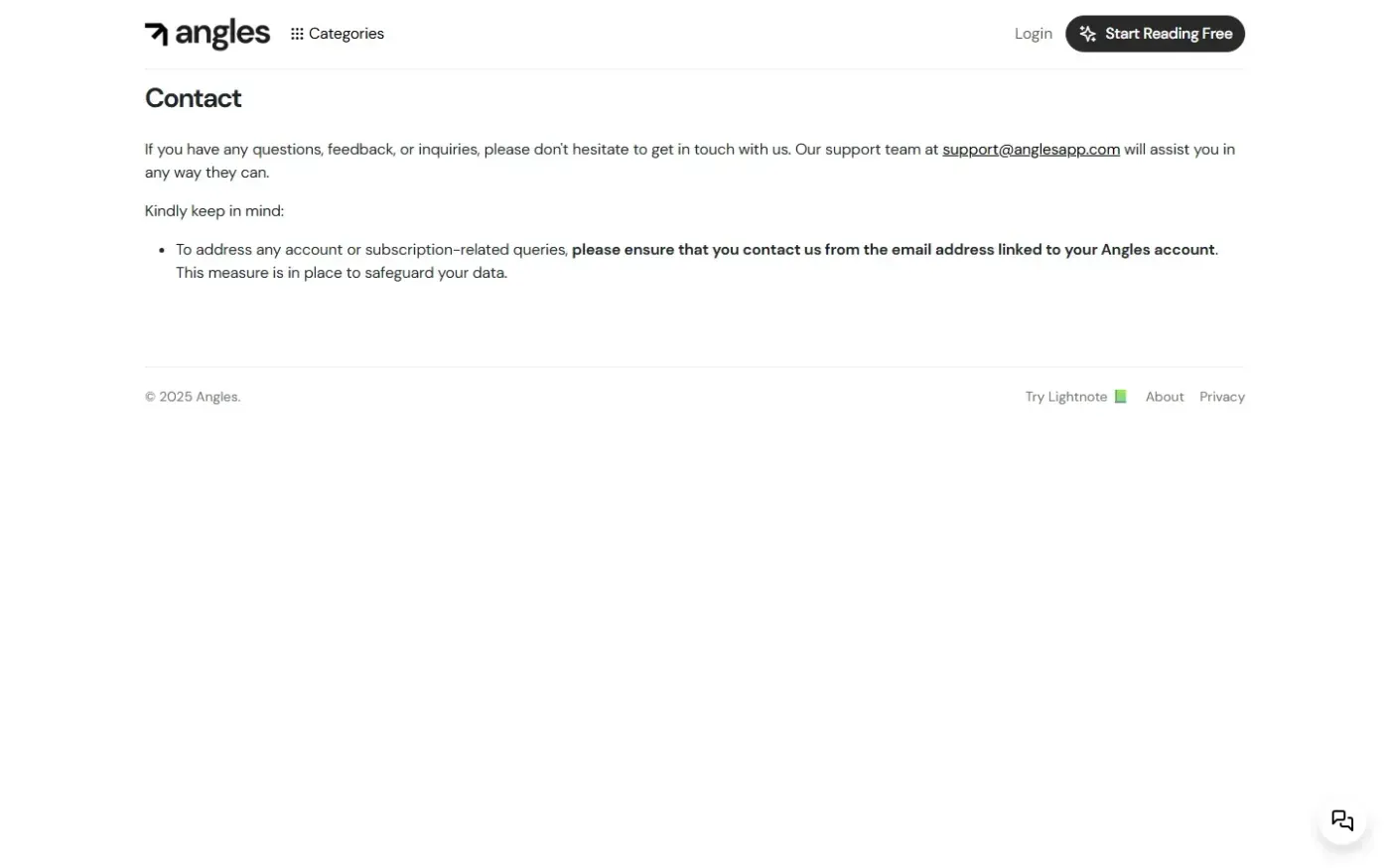 Anglesapp — Contact page