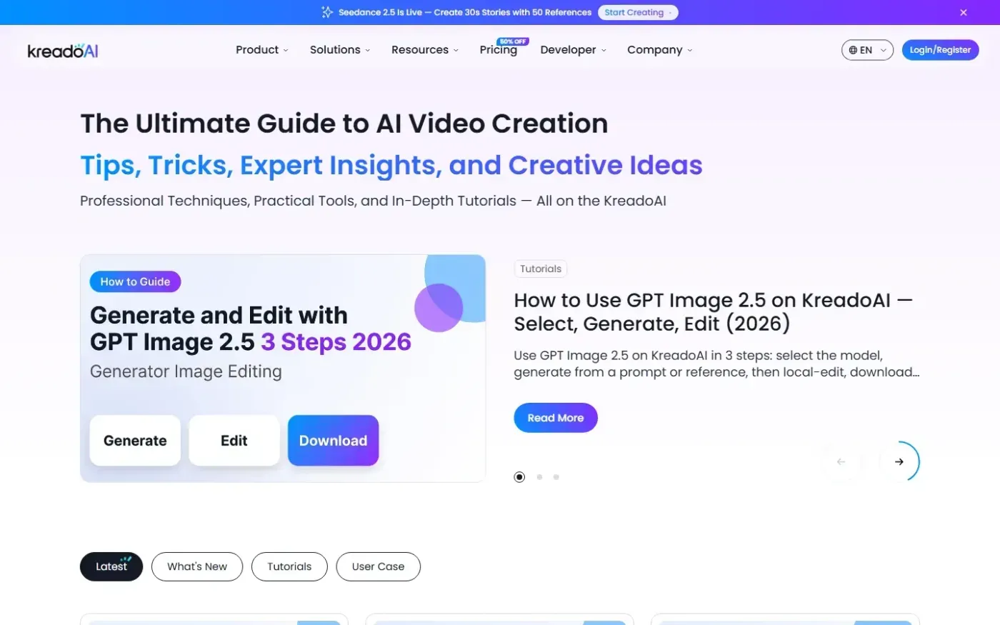 Kreadoai — Resources page