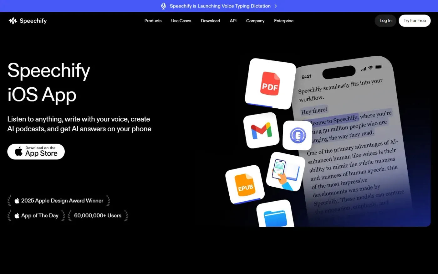 Speechify — Ios page