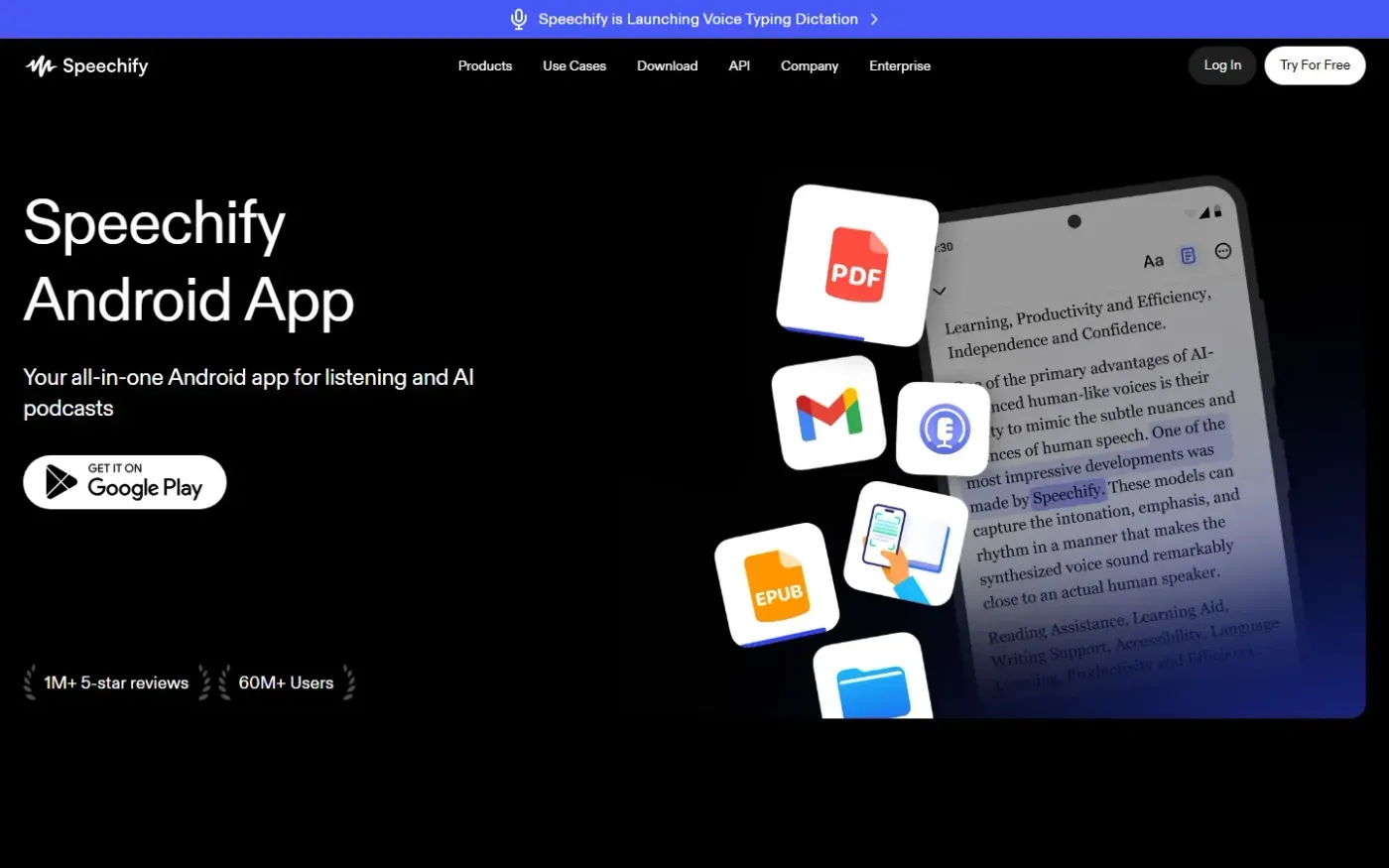 Speechify — Android page