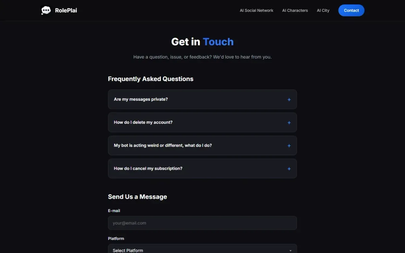 Roleplai — Contact.php page