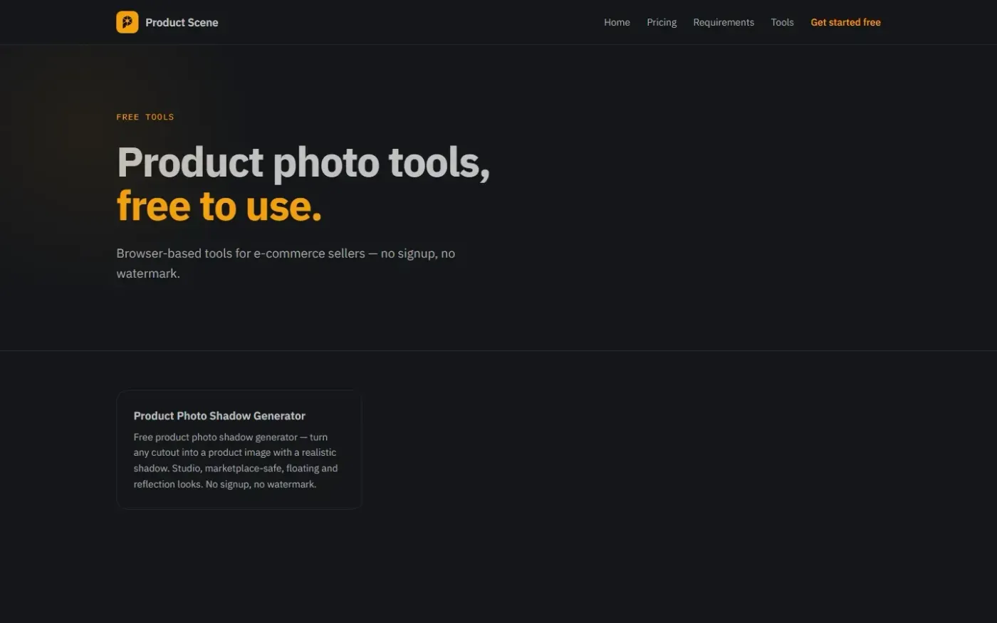 Productscene — Tools page