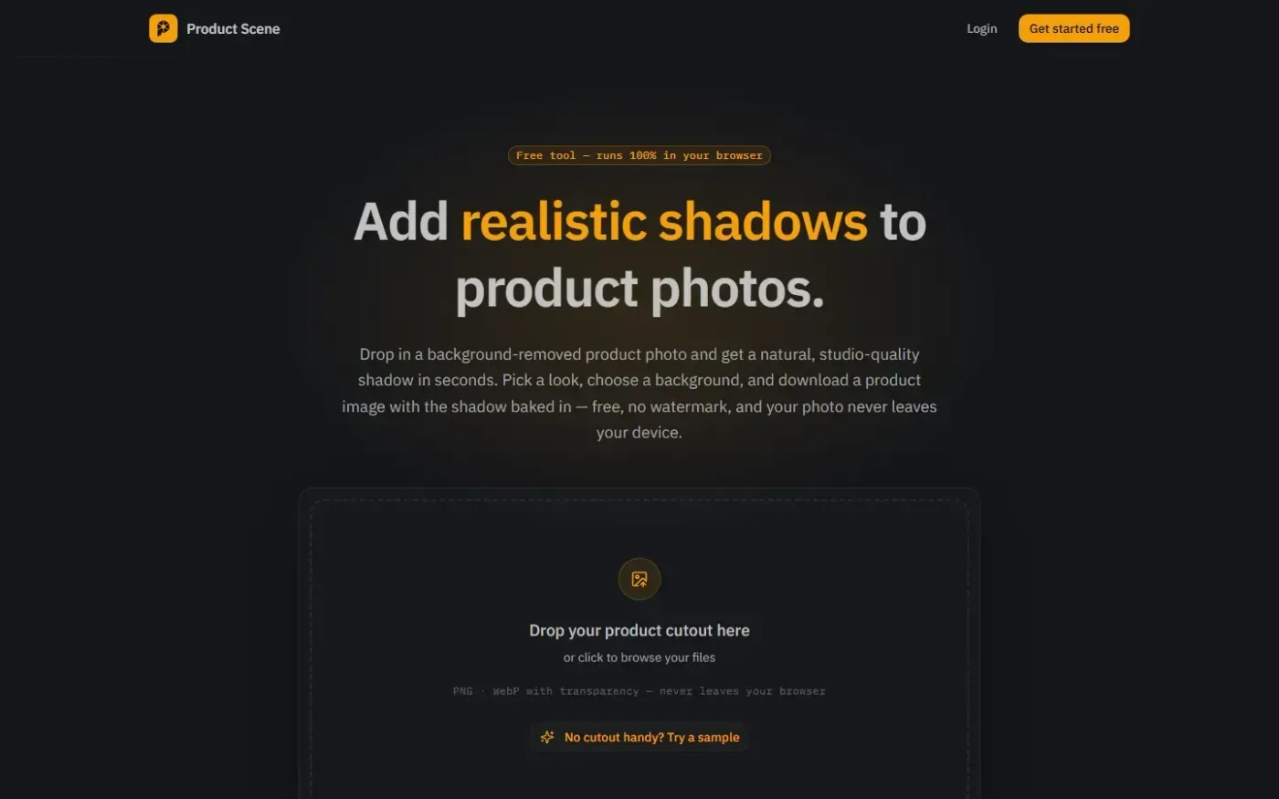 Productscene — Tools page