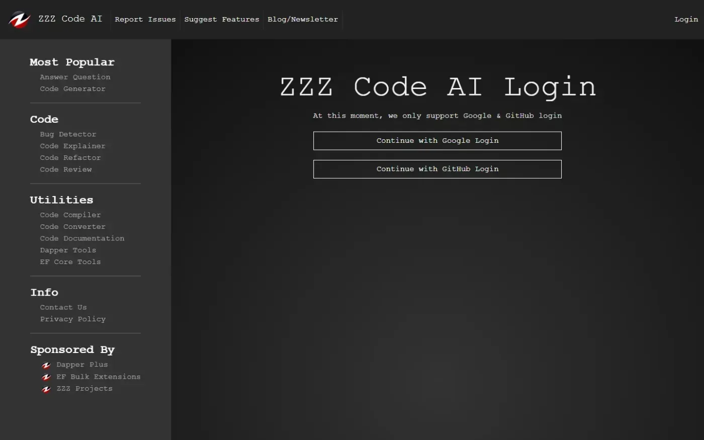 Zzzcode — Account page