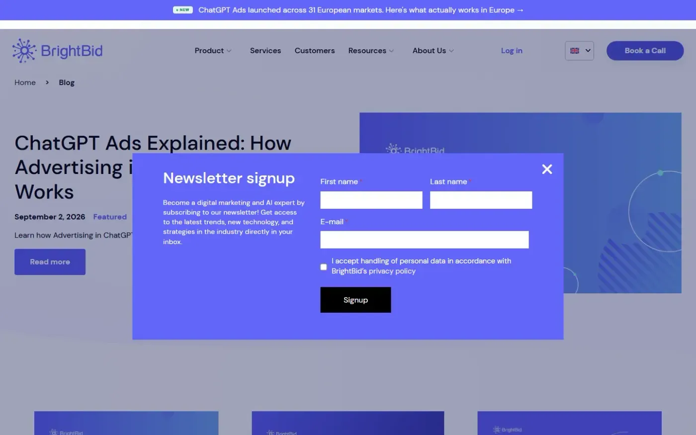 Brightbid — Blog page