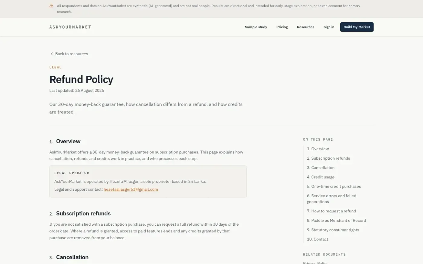 Askyourmarket — Resources page