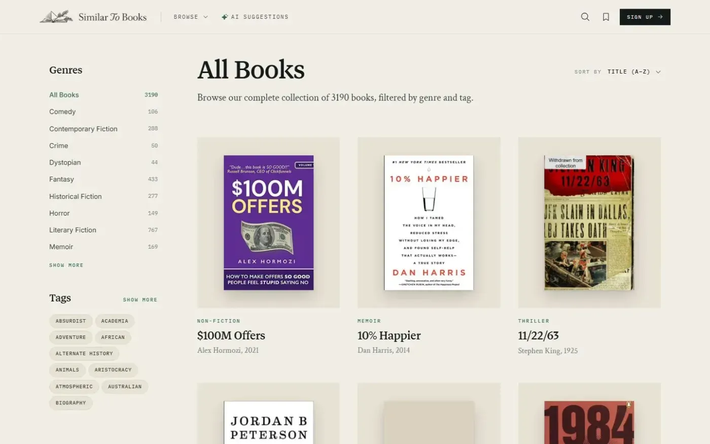 Similartobooks — Books page