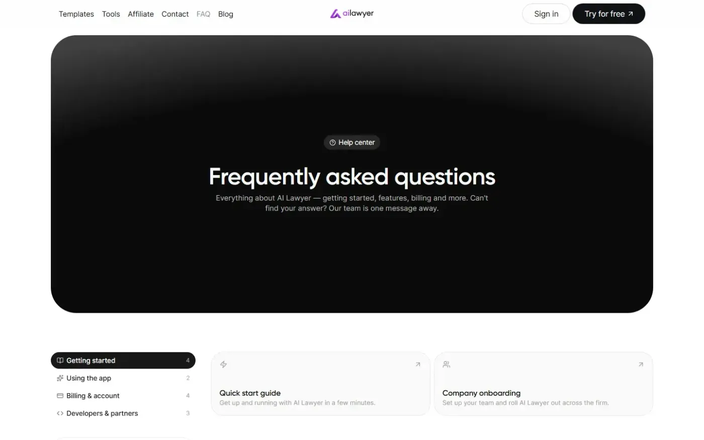 Ailawyer — Faq page
