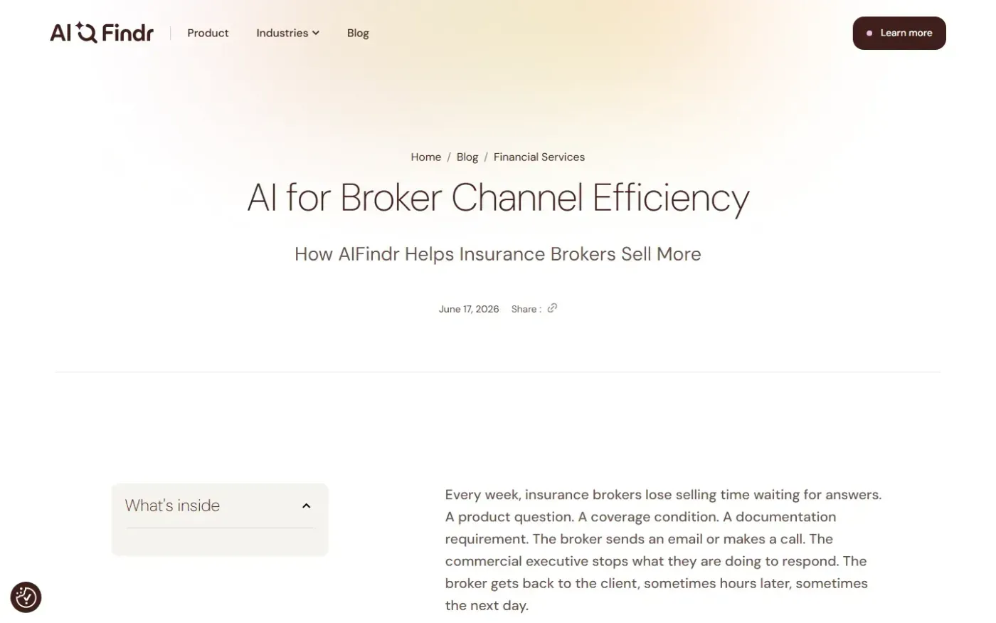 Aifindr — Blog page