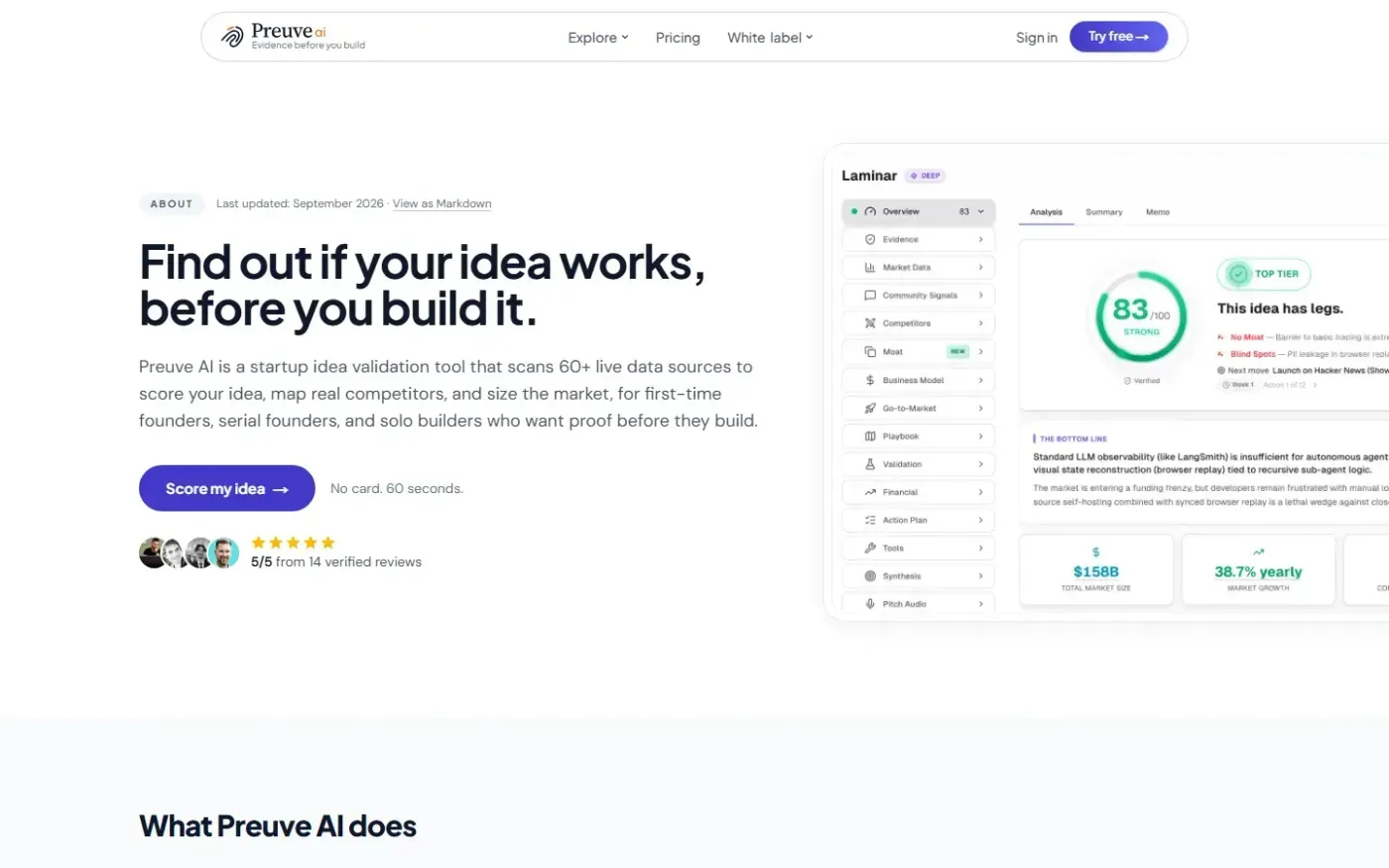 Preuve — About page
