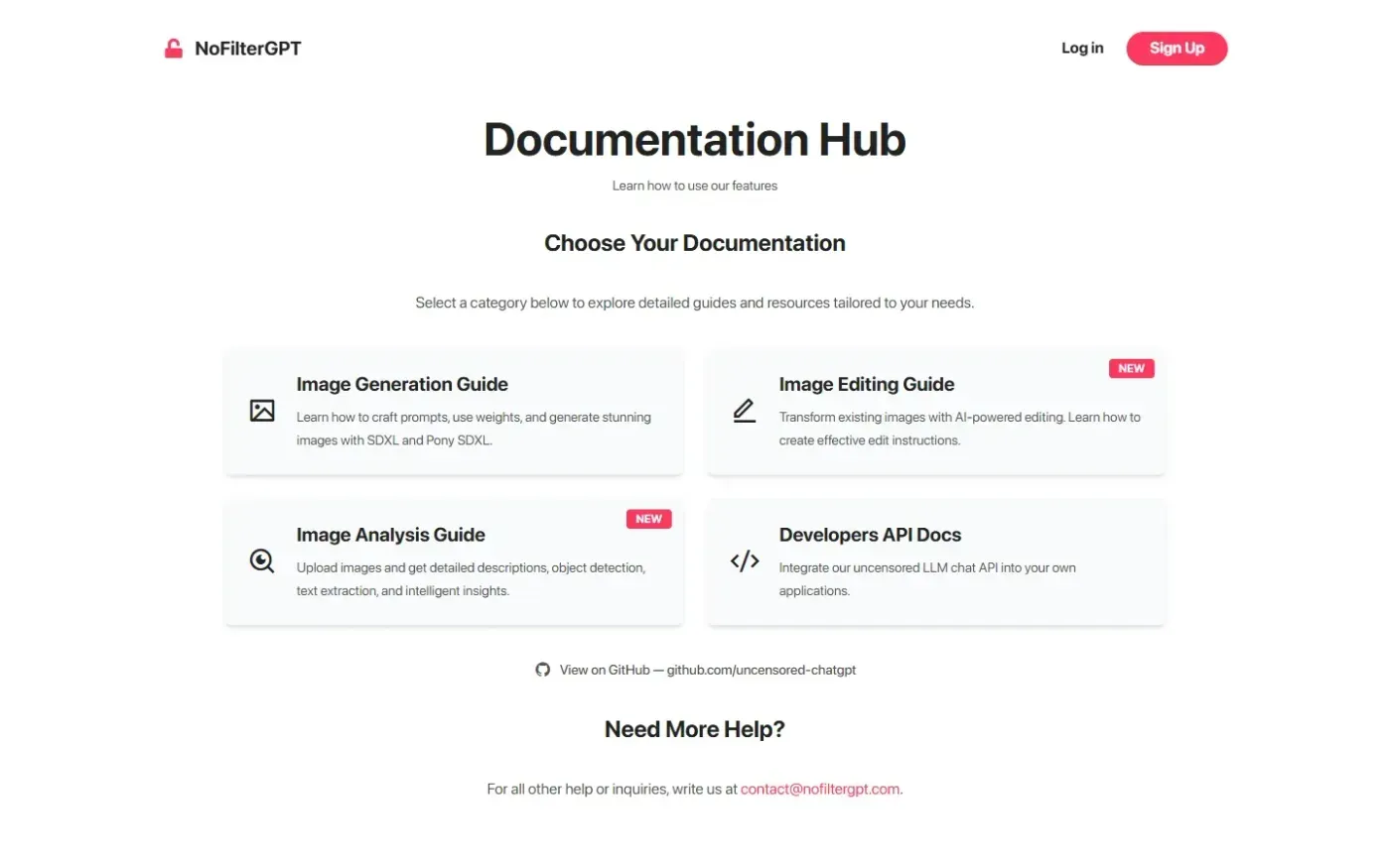 Nofiltergpt — Docs page