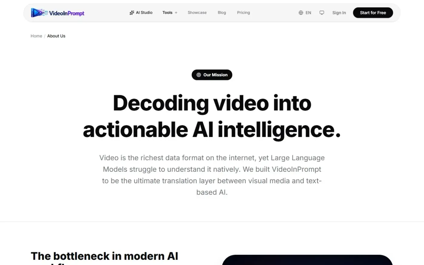 Videoinprompt — About page