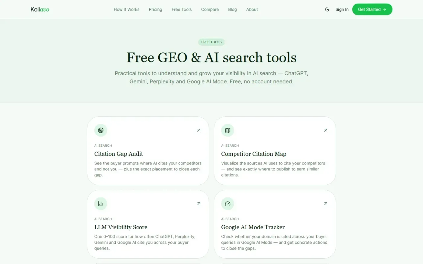 Kollavo — Tools page