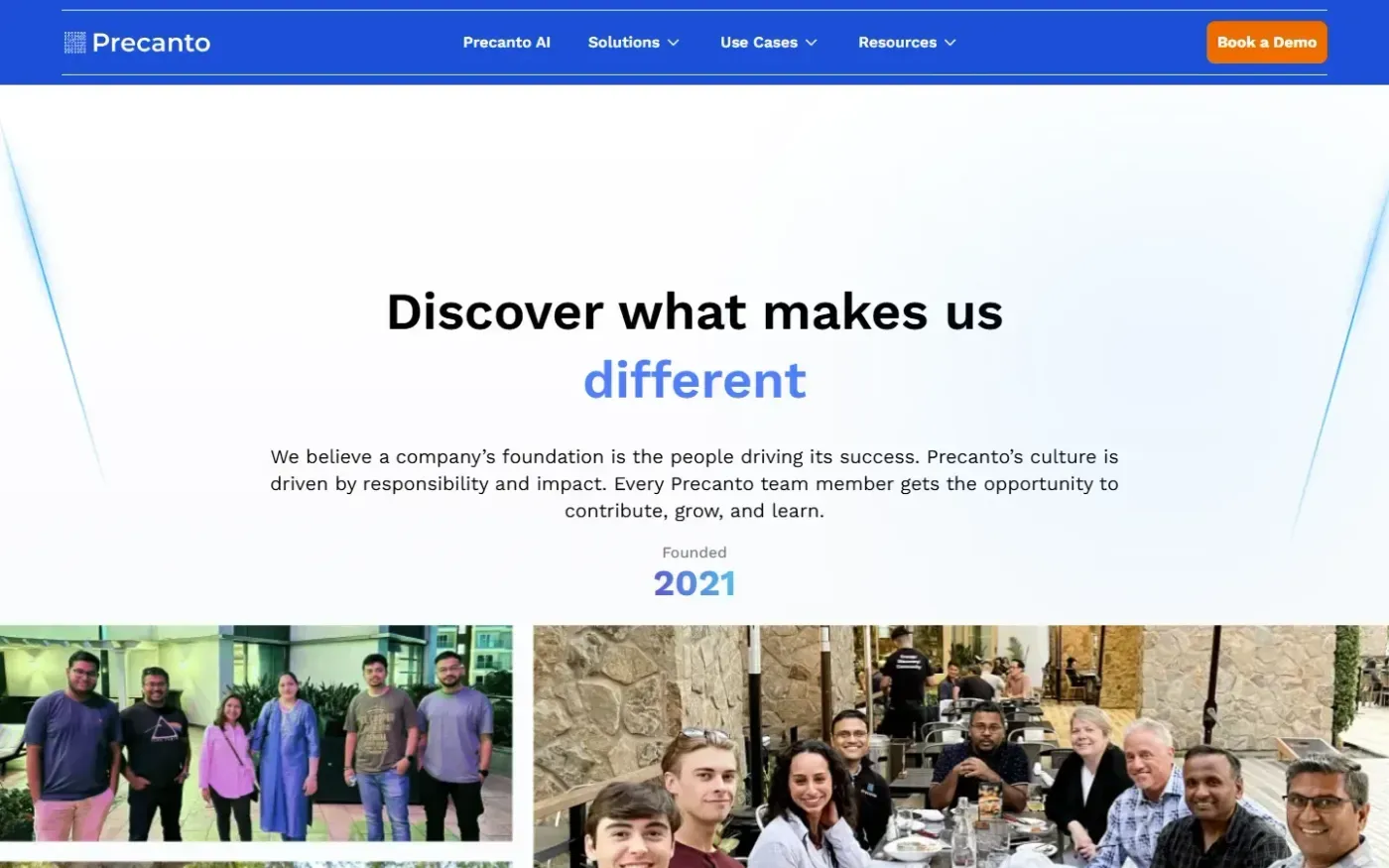 Precanto — About us.html page