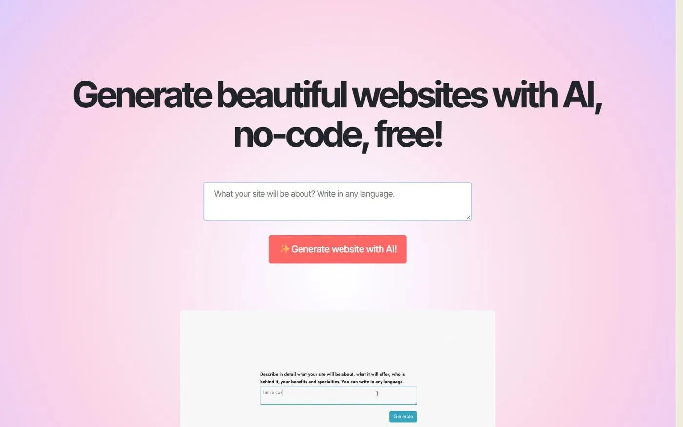 Mobiri — Ai business website generator.html page
