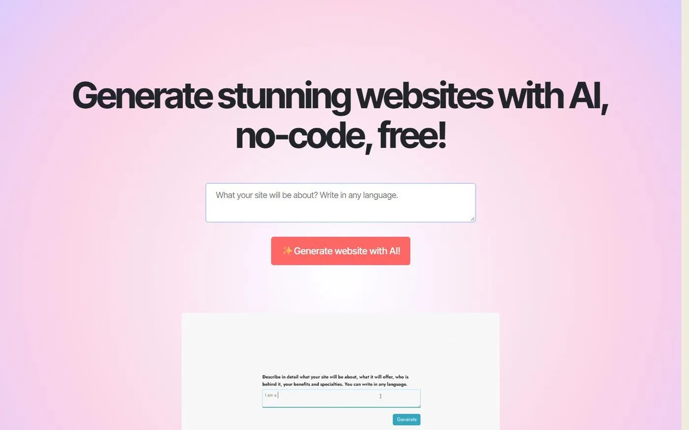 Mobiri — Free ai website generator.html page