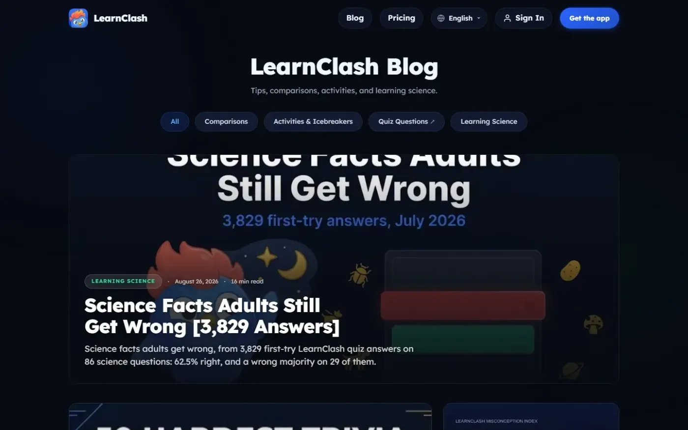 Learnclash — Blog page
