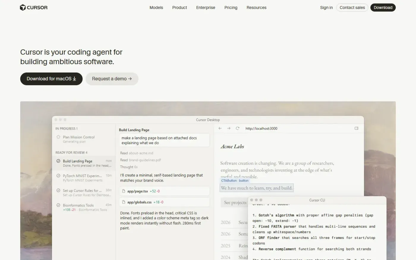 Origin by Cursor — The Git forge built for the age of coding agents — Home page
