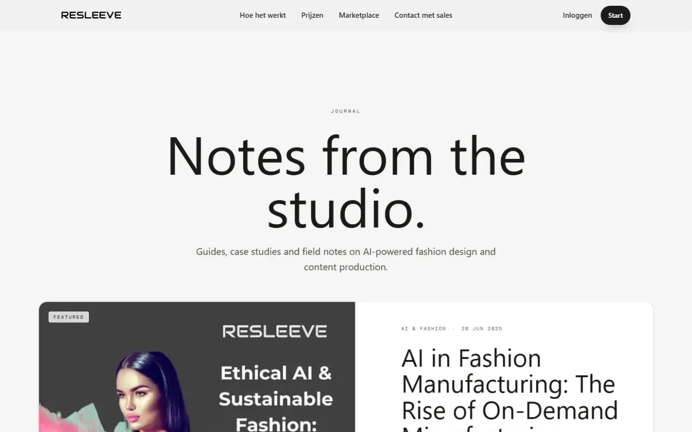 Resleeve — Blog page