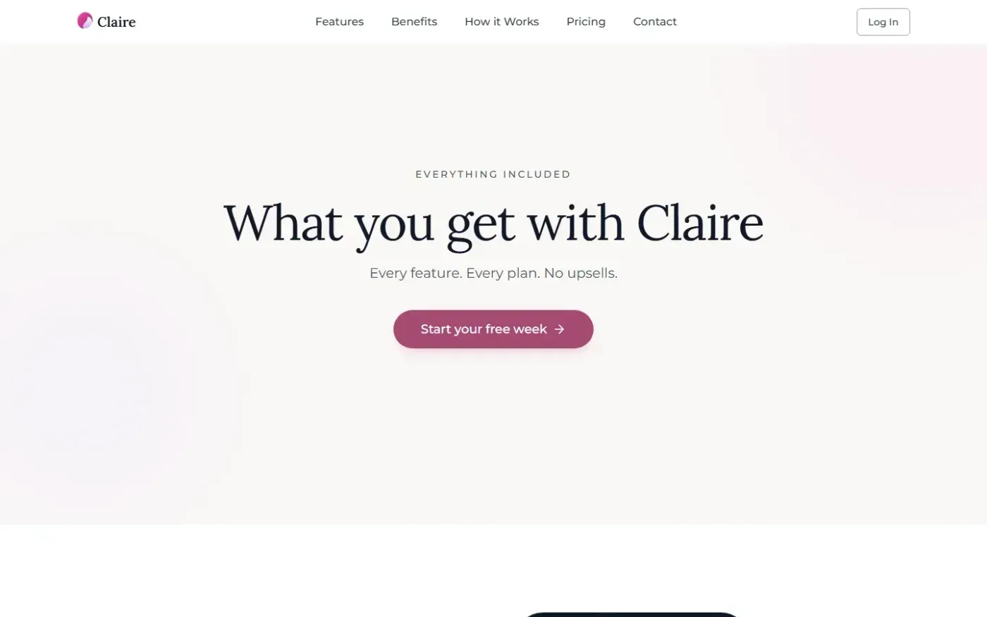 Clairecalls — Features page