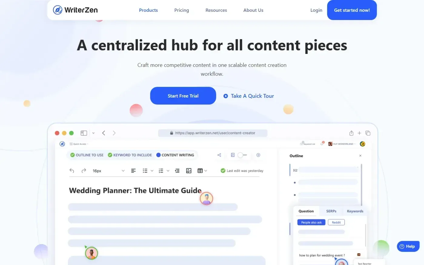 Writerzen — Products page