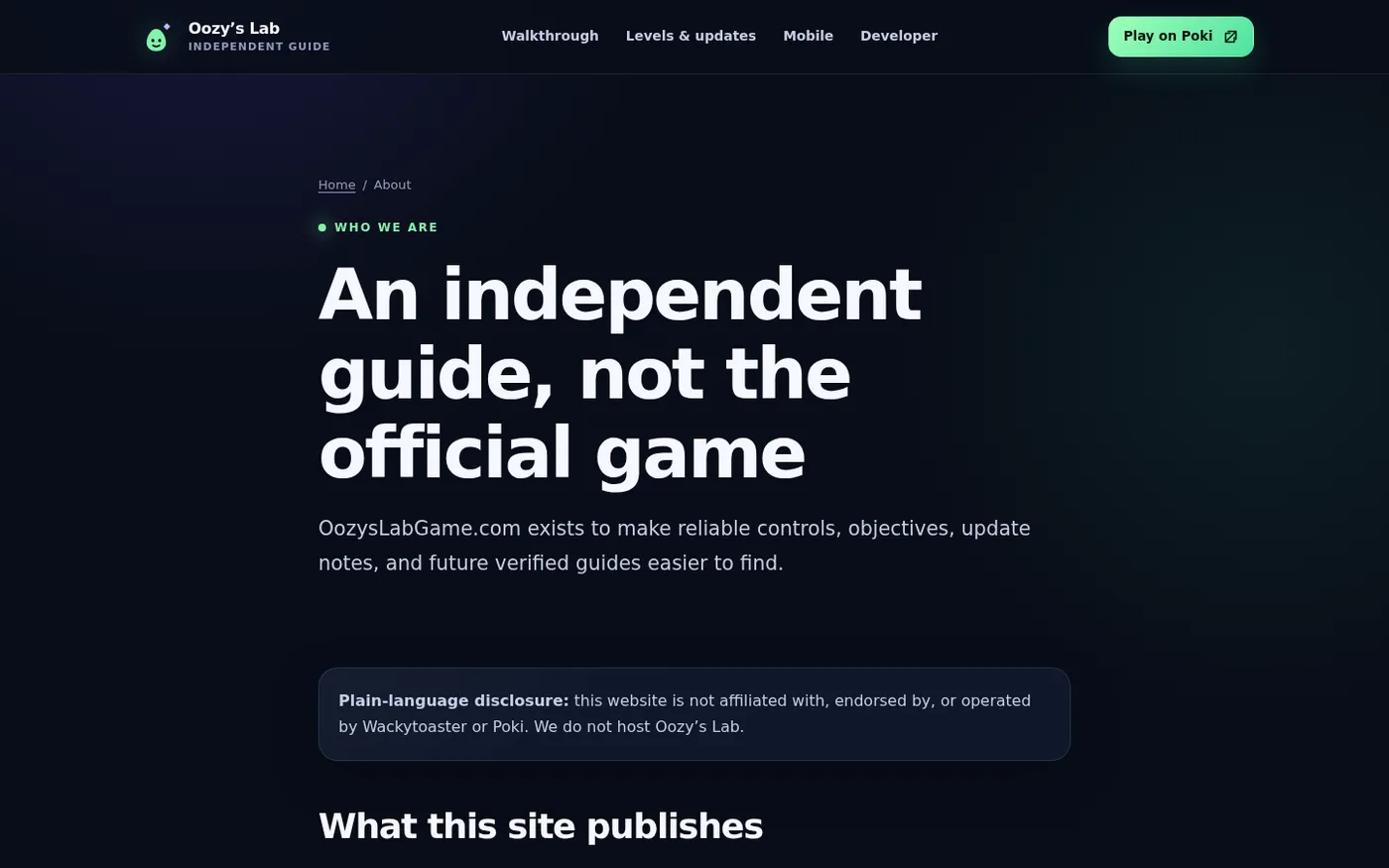 Oozyslabgame — About page