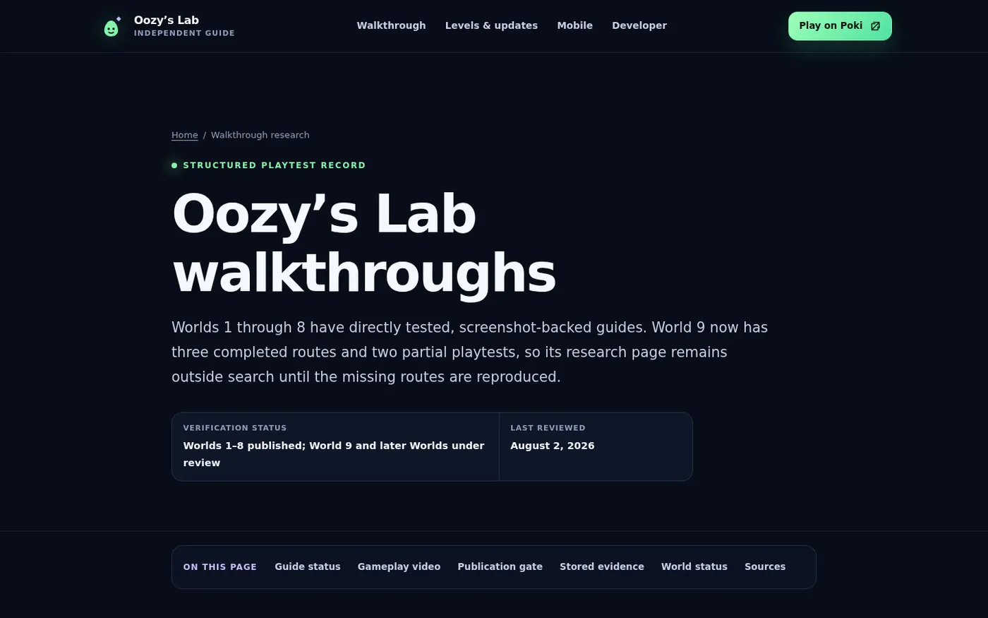 Oozyslabgame — Walkthrough page