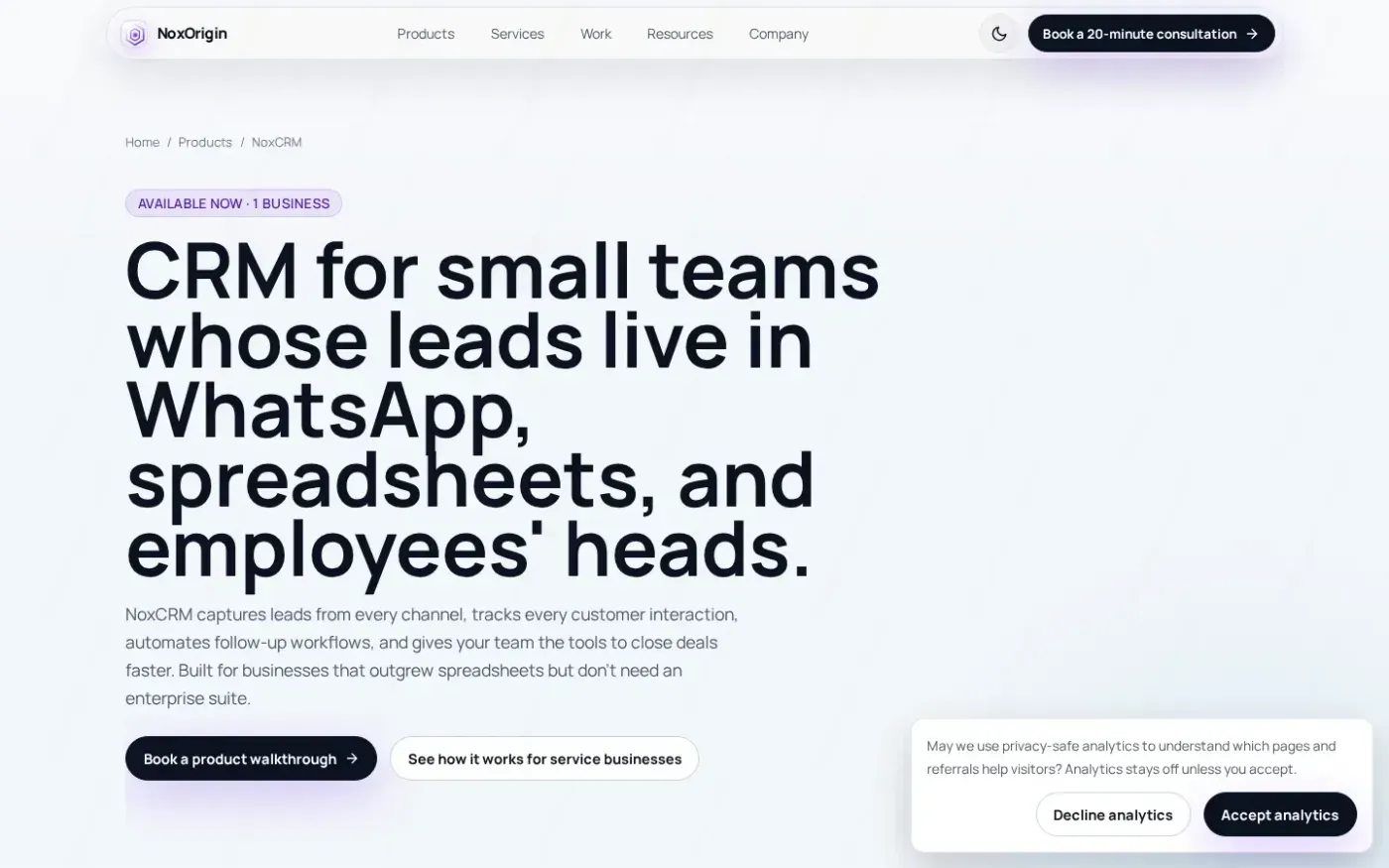 Noxorigin — Products page