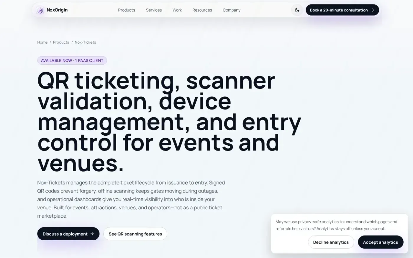 Noxorigin — Products page