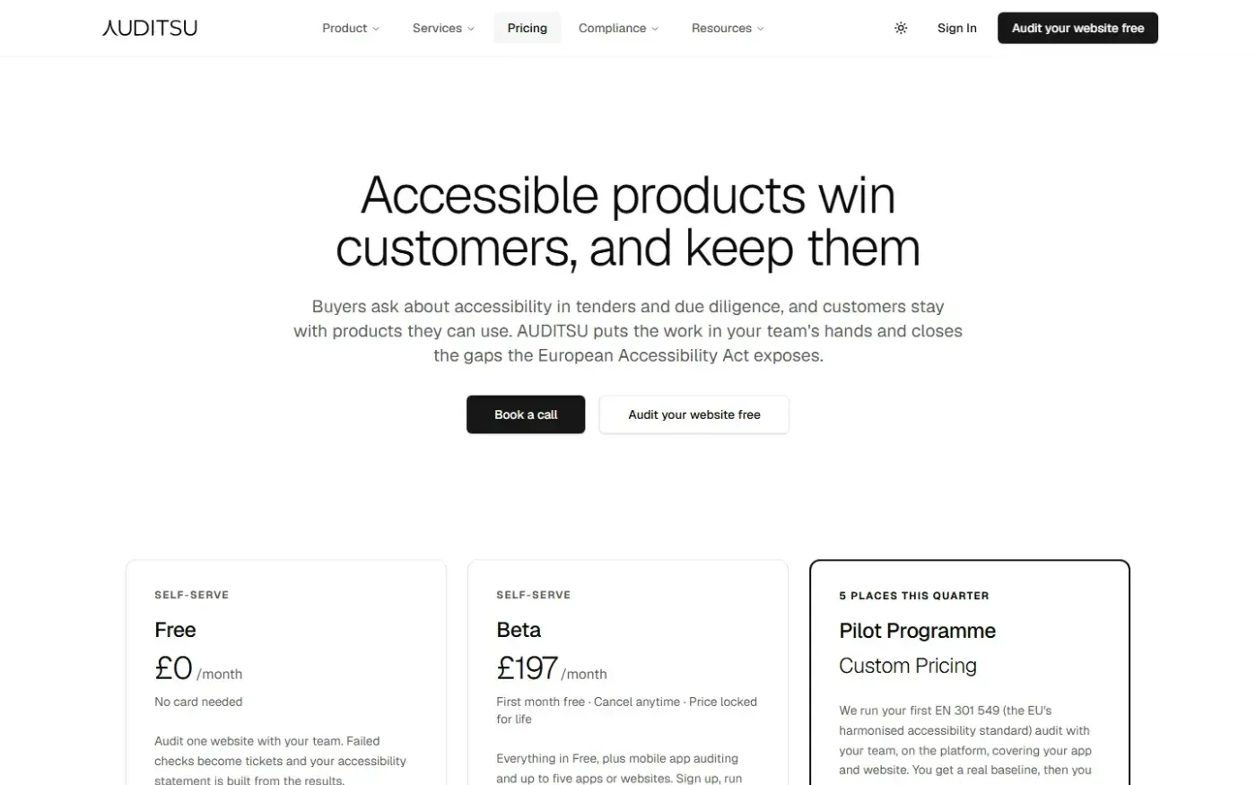 Auditsu — Pricing page