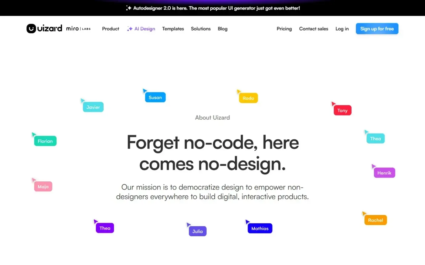 Uizard — About page