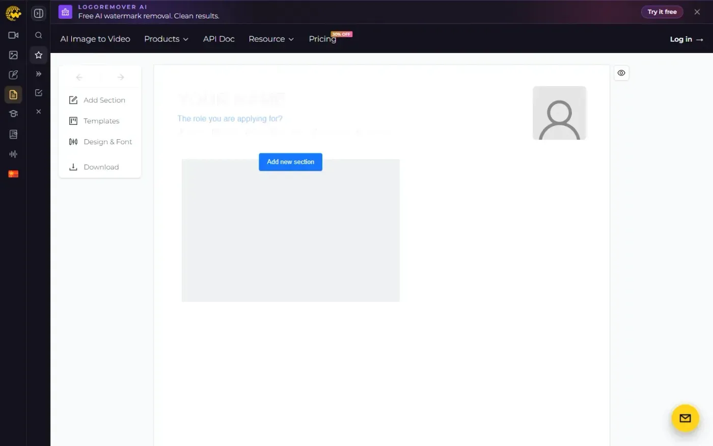 Supawork — Ai resume builder page
