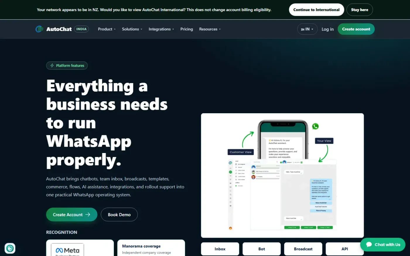 Autochat — Features page