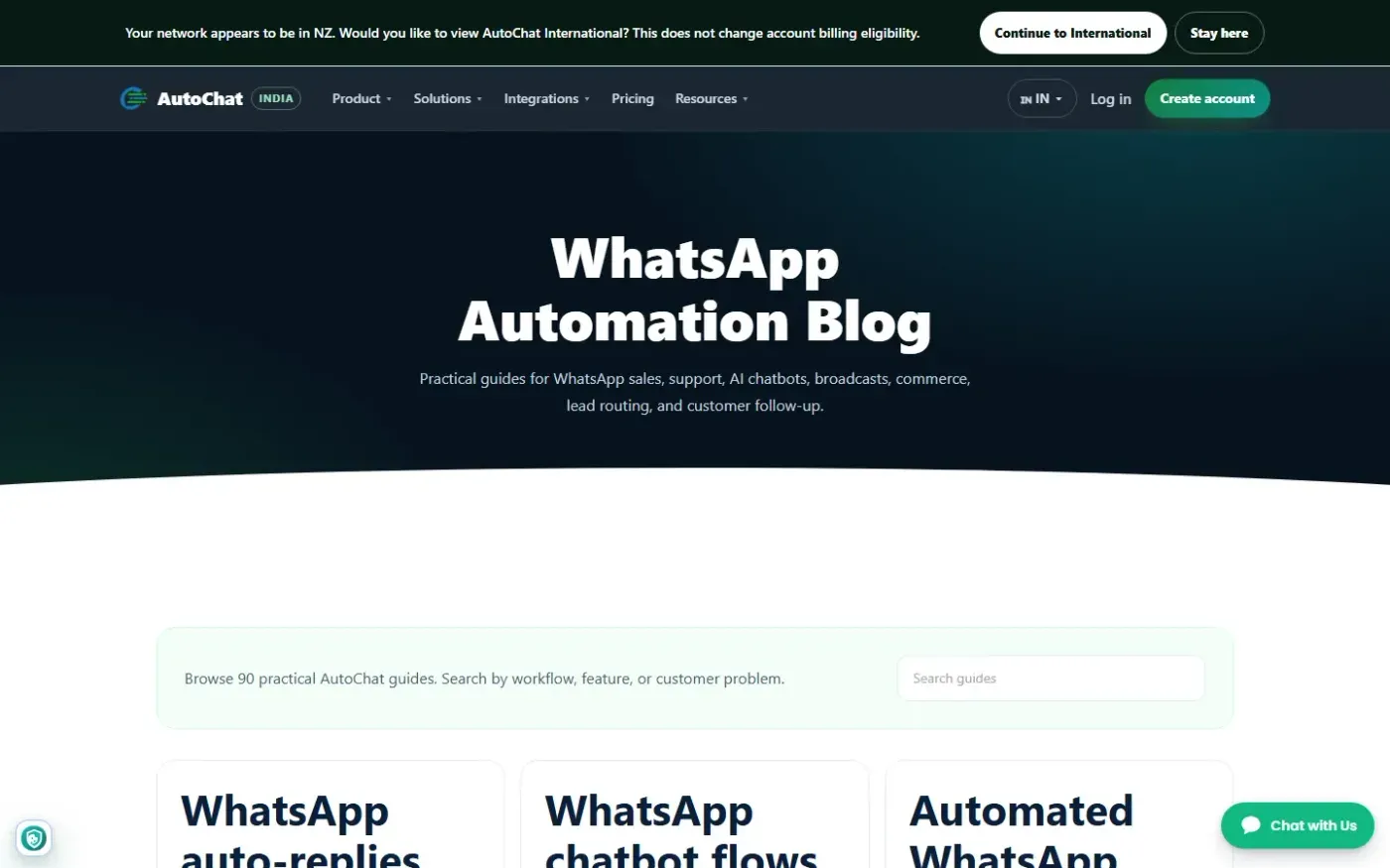 Autochat — Blog page